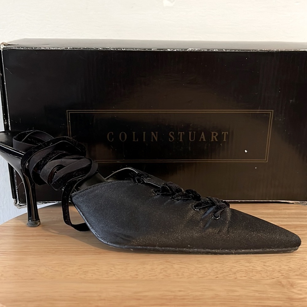 Colin Stuart | Lace Up Satin Kitten Heels RARE FIND